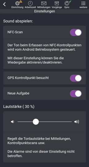 Einstellungen, ändern, App, Sound