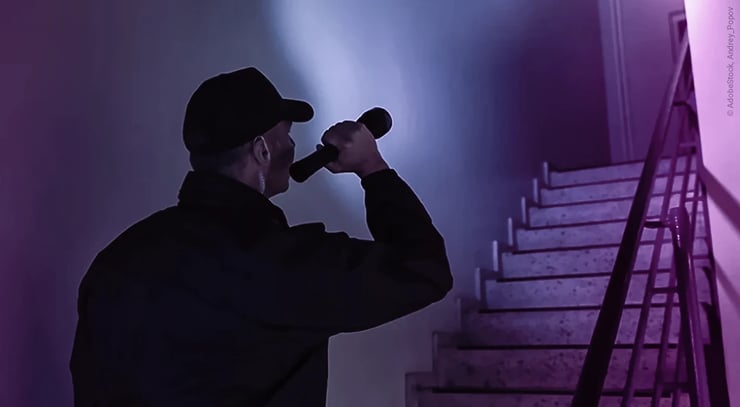 Security Guard Searching On Stairway With Flashlight_AdobeStock_Andrey_Popov