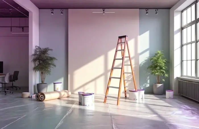 Modern office setup after renovation