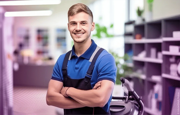 Gestionnaire d'établissement au travail.