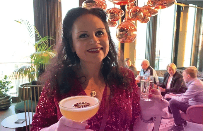 Daniela Gröbel-Becker, CMO von der COREDINATE auf der Jubiläumsfeier des BVMS in der Skybar in Nürnberg.