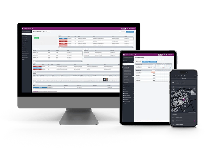 COREDINATE on different end devices like computer, tablet or smartphone