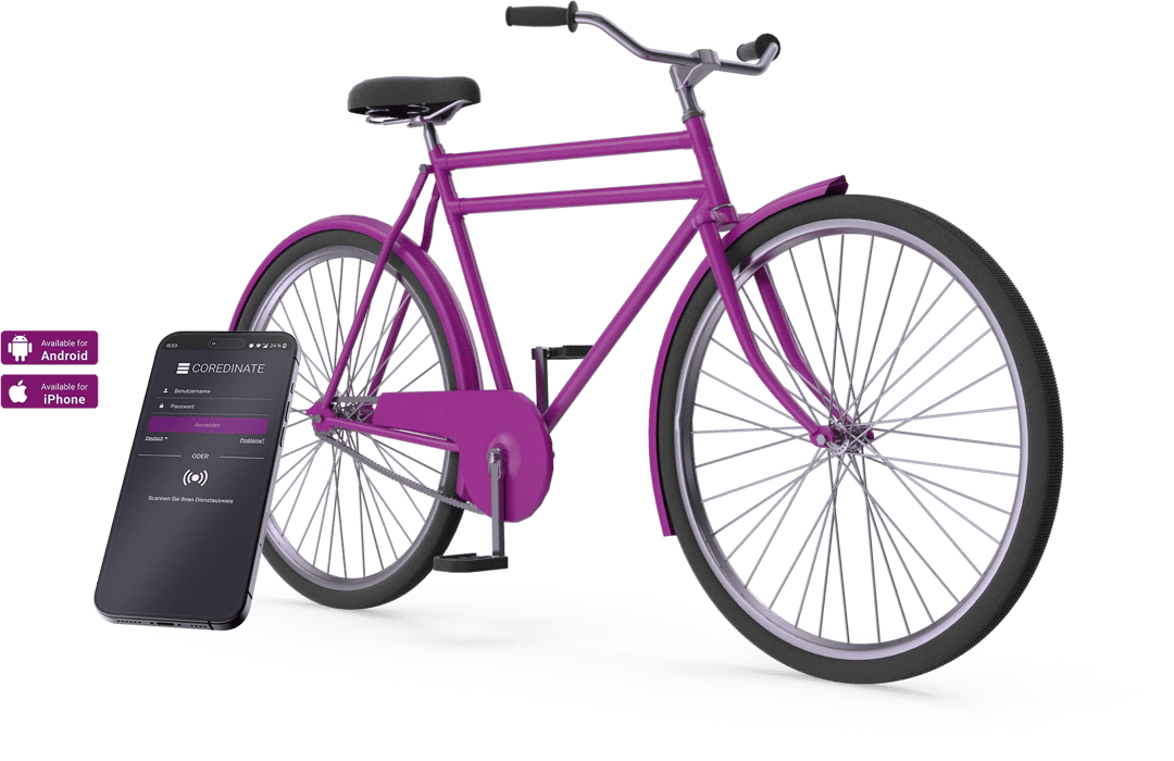 Fahrrad mit COREDINATE-App