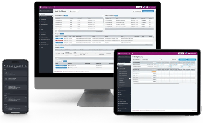 COREDINATE auf Desktop PC, Tablet und Smartphone