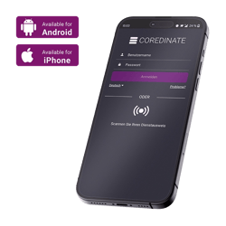 Smartphone Login Screen Betriebssystem iOS und Android
