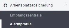 Alarmprofil, Ueberwachte Geraete, einstellungen, Arbeitsplatzsicherung