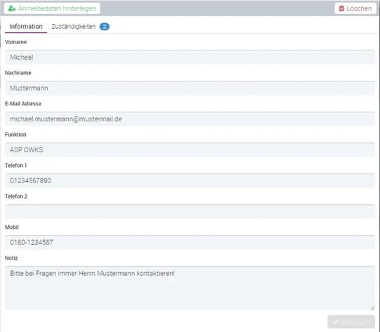 Ansprechpartner, login, Anmelde Daten, Ansprechpartner