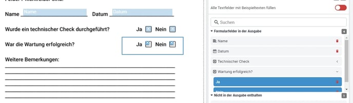 Formular anlegen  Felder gleichzeitig markieren 