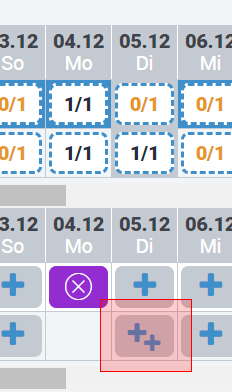Schichtplanung Mehrere Schichten pro Tag Anzeige Screenshot