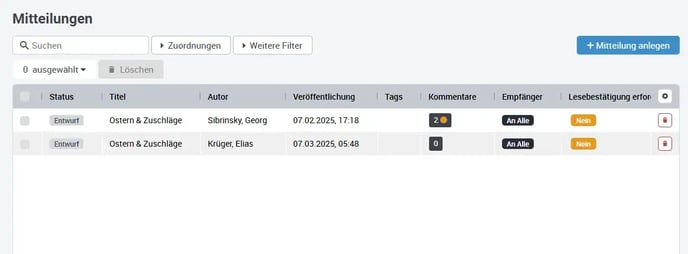 Mitteilungen