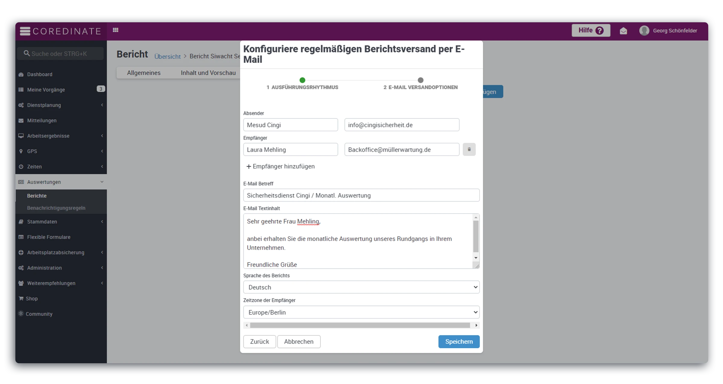 Berichte anlegen, Email, OWKS, Verschicken, digitale Kommunikation, Digitalisierung