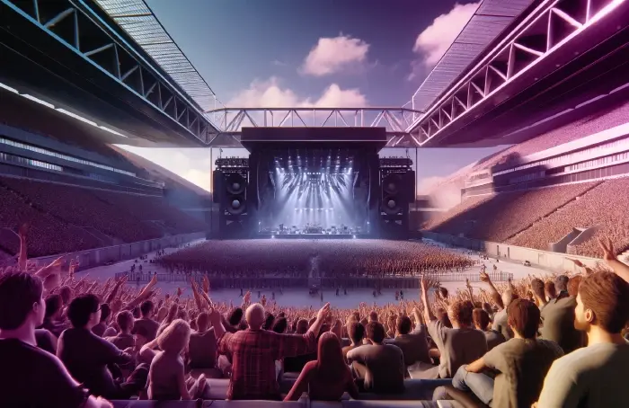 Huge crowd at a stadium concert