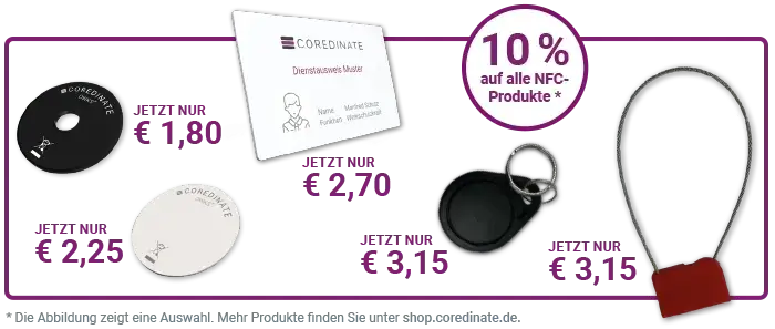 NFC-Tags im COREDINATE-Online-Shop