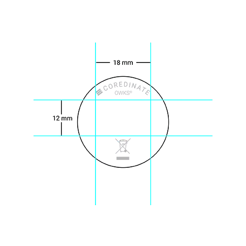 NFC-Tag On-Metal Grafik mit Millimeterangaben