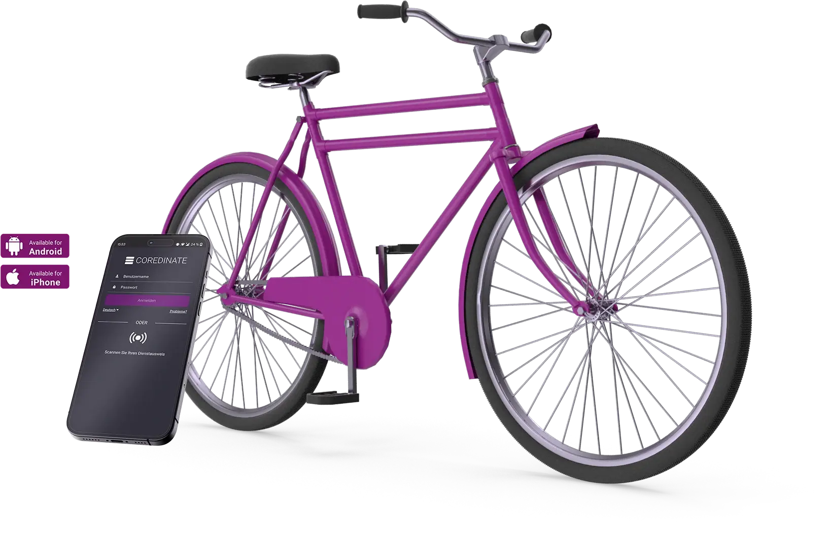 Fahrrad mit COREDINATE-App