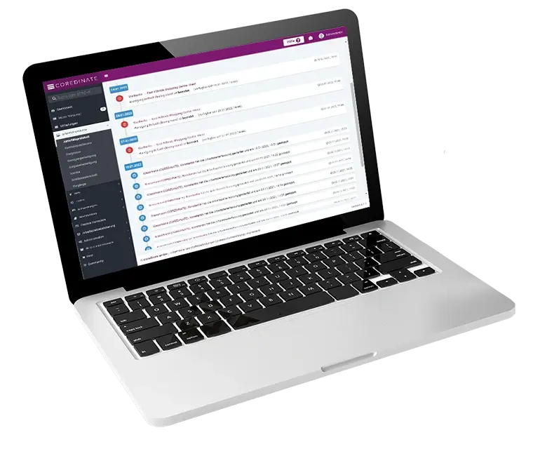 Laptop Portal COREDINATE Wächterkontrollsystem