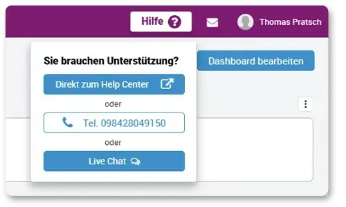 Hilfe-Chat im Portal