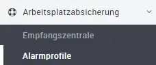 Alarmprofil, Ueberwachte Geraete, einstellungen, Arbeitsplatzsicherung