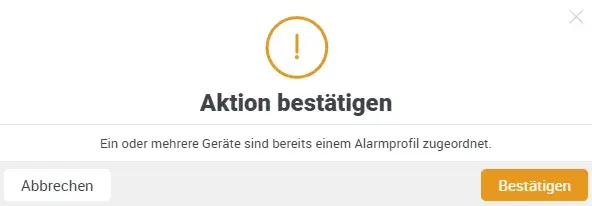 Alarmprofil, Ueberwachte Geraete, einstellungen, Arbeitsplatzsicherung