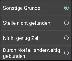 App_Aufgabe_nicht_erledigen_Gruende