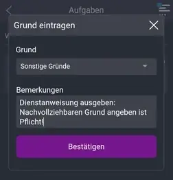 App_Aufgabe_nicht_erledigen_Grund