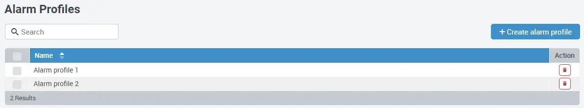 Alarm profile, Monitored devices, Settings, loneworkerprotection, security
