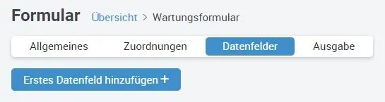 Formular anlegen dritter Schritt