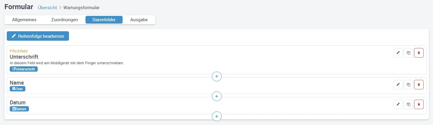 Formular anlegen fünfter Schritt