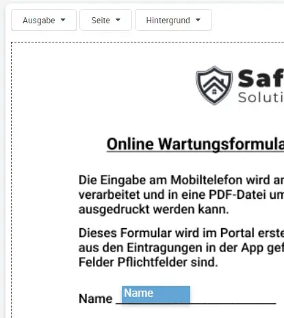 Formularanlegen Feld 1