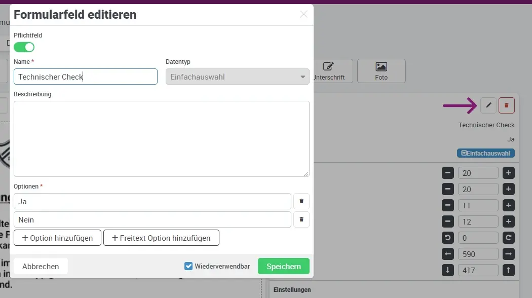 Formularfelder im Nachgang editieren