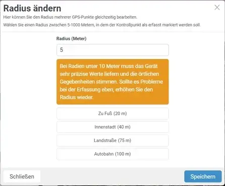 Portal uebersicht Kartenansicht GPS Radius