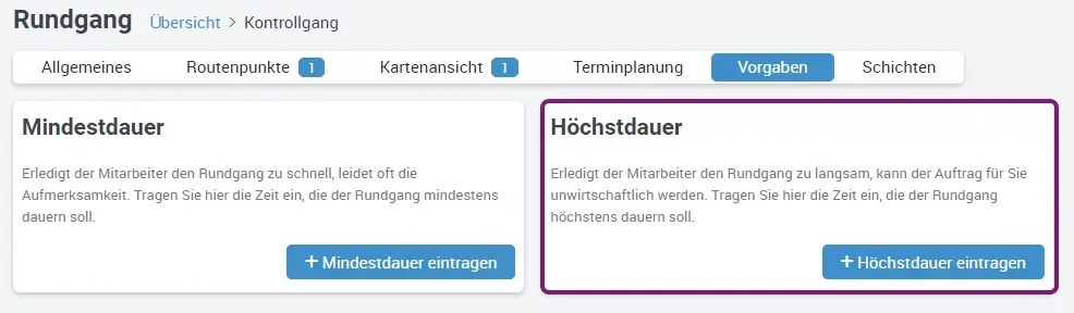 Zeitvorgaben, Rundgang, OWKS, hoechstdauer
