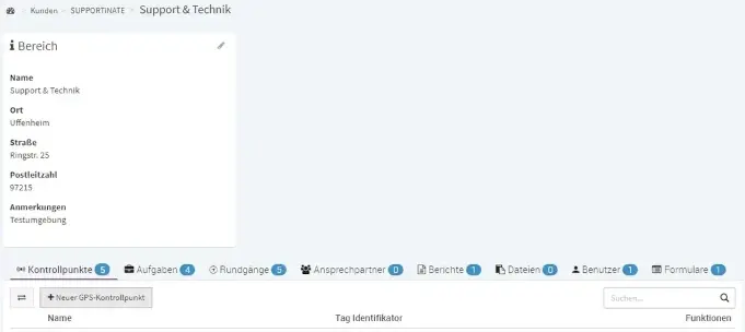 Portal Kunden Kontrollpunkte 