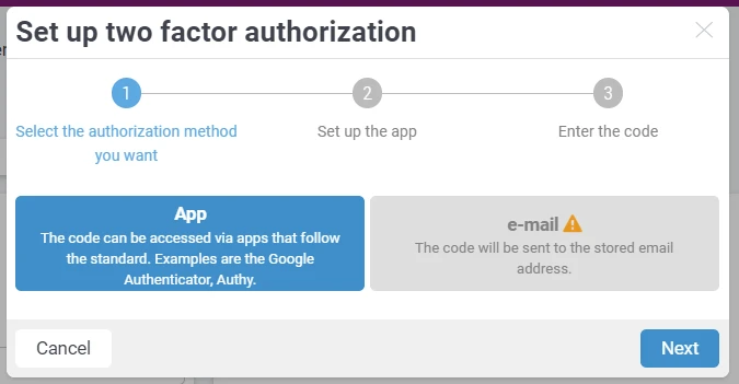 login, two factor, activation, authenticator, app